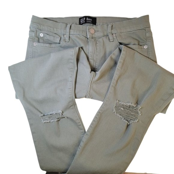 GAP WOMEN'S OLIVE GREEN  COTTON JEAN HIGH RISE SIZE 30 REGULAR - Picture 5 of 15